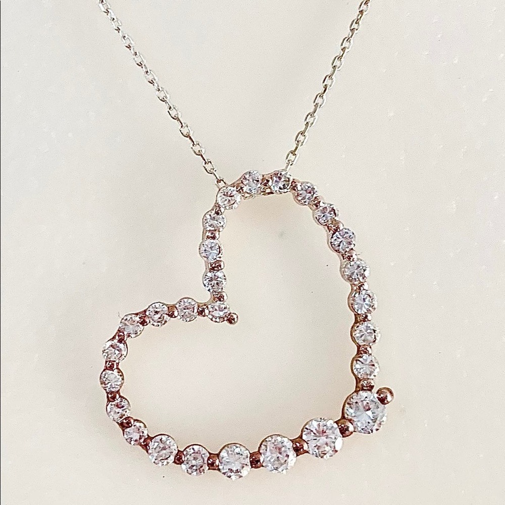 Sterling Silver heart necklace - Picture 2 of 12